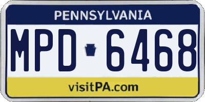 PA license plate MPD6468