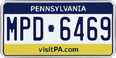 PA license plate MPD6469