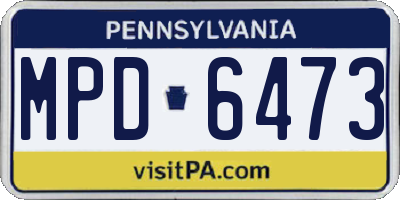 PA license plate MPD6473