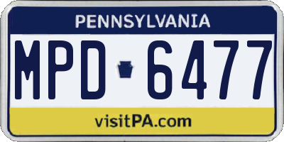 PA license plate MPD6477