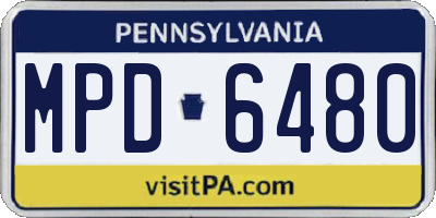 PA license plate MPD6480