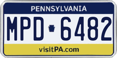 PA license plate MPD6482