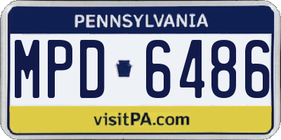 PA license plate MPD6486