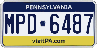 PA license plate MPD6487