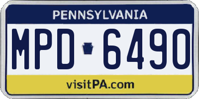 PA license plate MPD6490