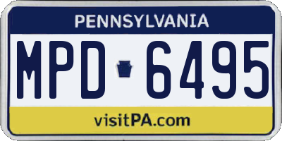 PA license plate MPD6495