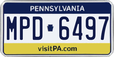 PA license plate MPD6497