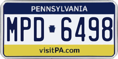 PA license plate MPD6498