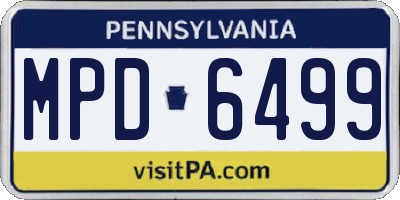 PA license plate MPD6499