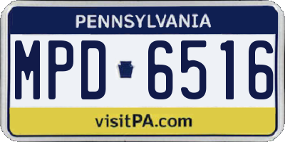 PA license plate MPD6516