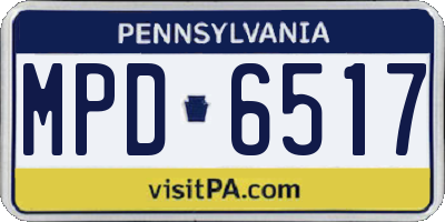 PA license plate MPD6517