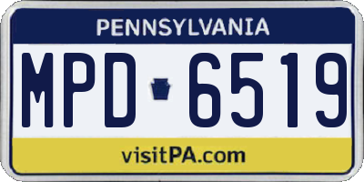 PA license plate MPD6519