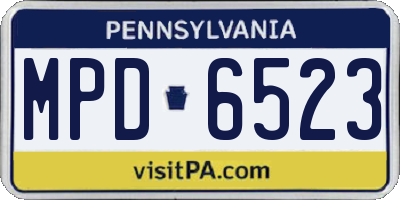 PA license plate MPD6523