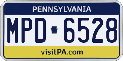 PA license plate MPD6528