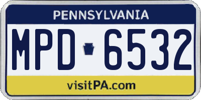 PA license plate MPD6532
