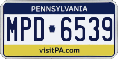 PA license plate MPD6539