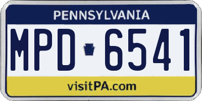 PA license plate MPD6541
