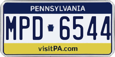 PA license plate MPD6544