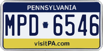 PA license plate MPD6546