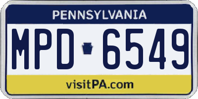 PA license plate MPD6549