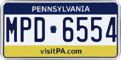 PA license plate MPD6554