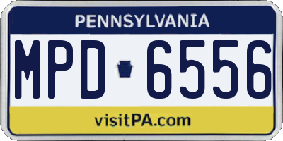 PA license plate MPD6556