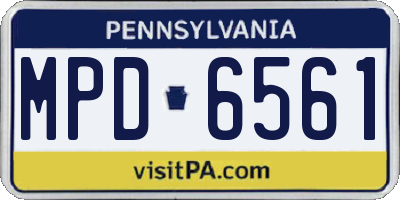 PA license plate MPD6561