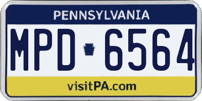PA license plate MPD6564