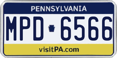 PA license plate MPD6566