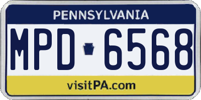 PA license plate MPD6568