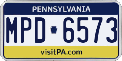PA license plate MPD6573