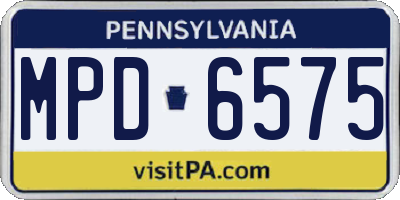 PA license plate MPD6575