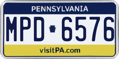PA license plate MPD6576