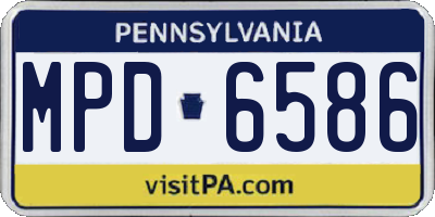 PA license plate MPD6586