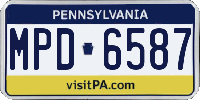 PA license plate MPD6587