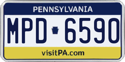 PA license plate MPD6590