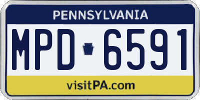 PA license plate MPD6591