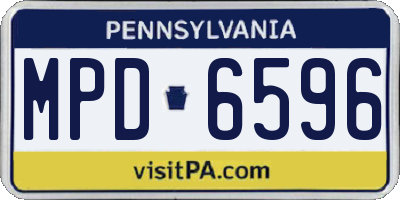 PA license plate MPD6596