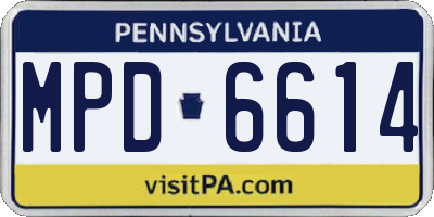 PA license plate MPD6614