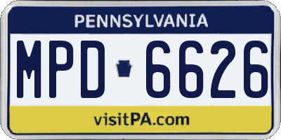PA license plate MPD6626
