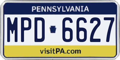 PA license plate MPD6627