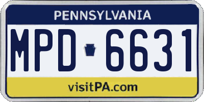 PA license plate MPD6631