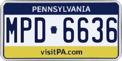 PA license plate MPD6636