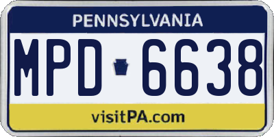 PA license plate MPD6638