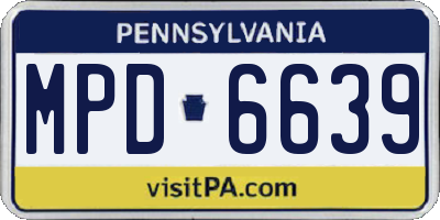 PA license plate MPD6639