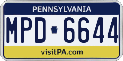 PA license plate MPD6644