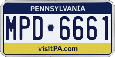 PA license plate MPD6661