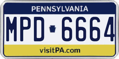 PA license plate MPD6664