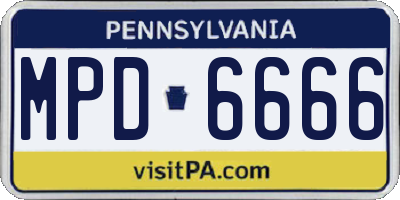 PA license plate MPD6666