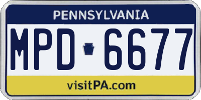 PA license plate MPD6677